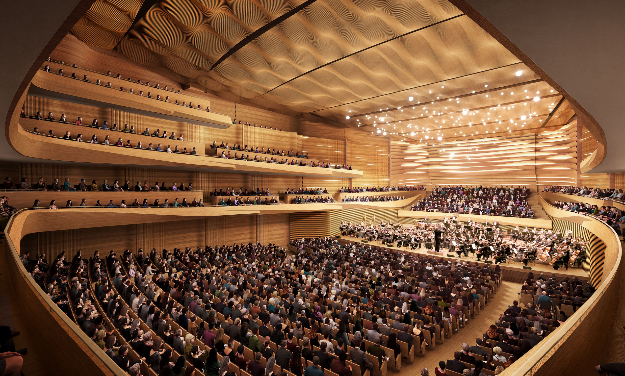 David Geffen Hall interior rendering