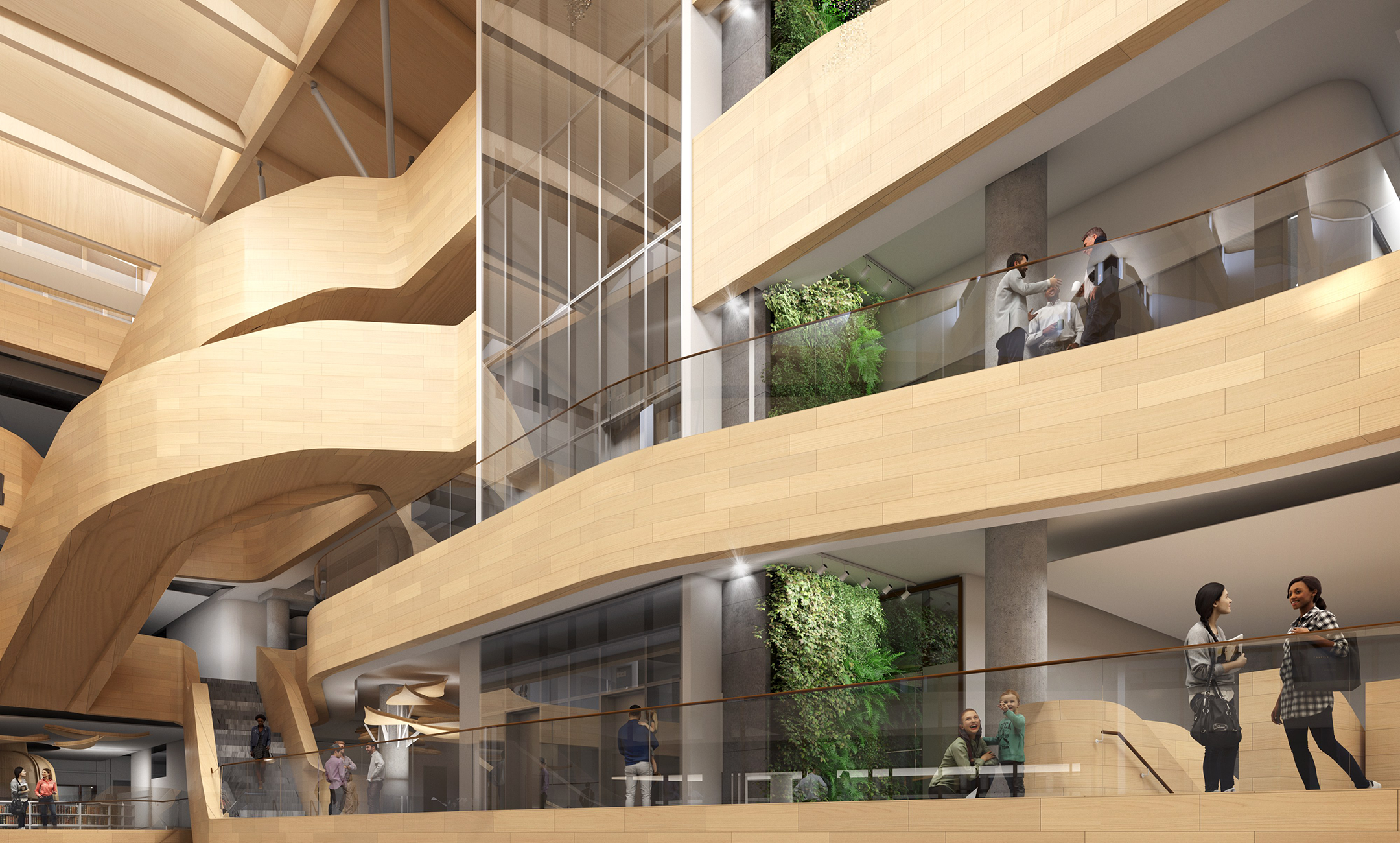 Interior Atrium with green wall in OPL LAC Joint Facility